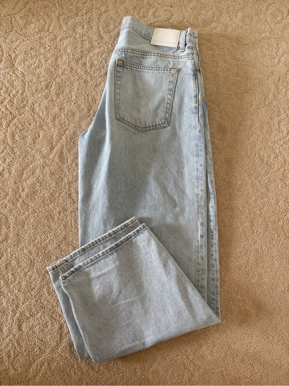 Denim Forum Light Blue Wide Leg Jeans - Picture 6 of 6